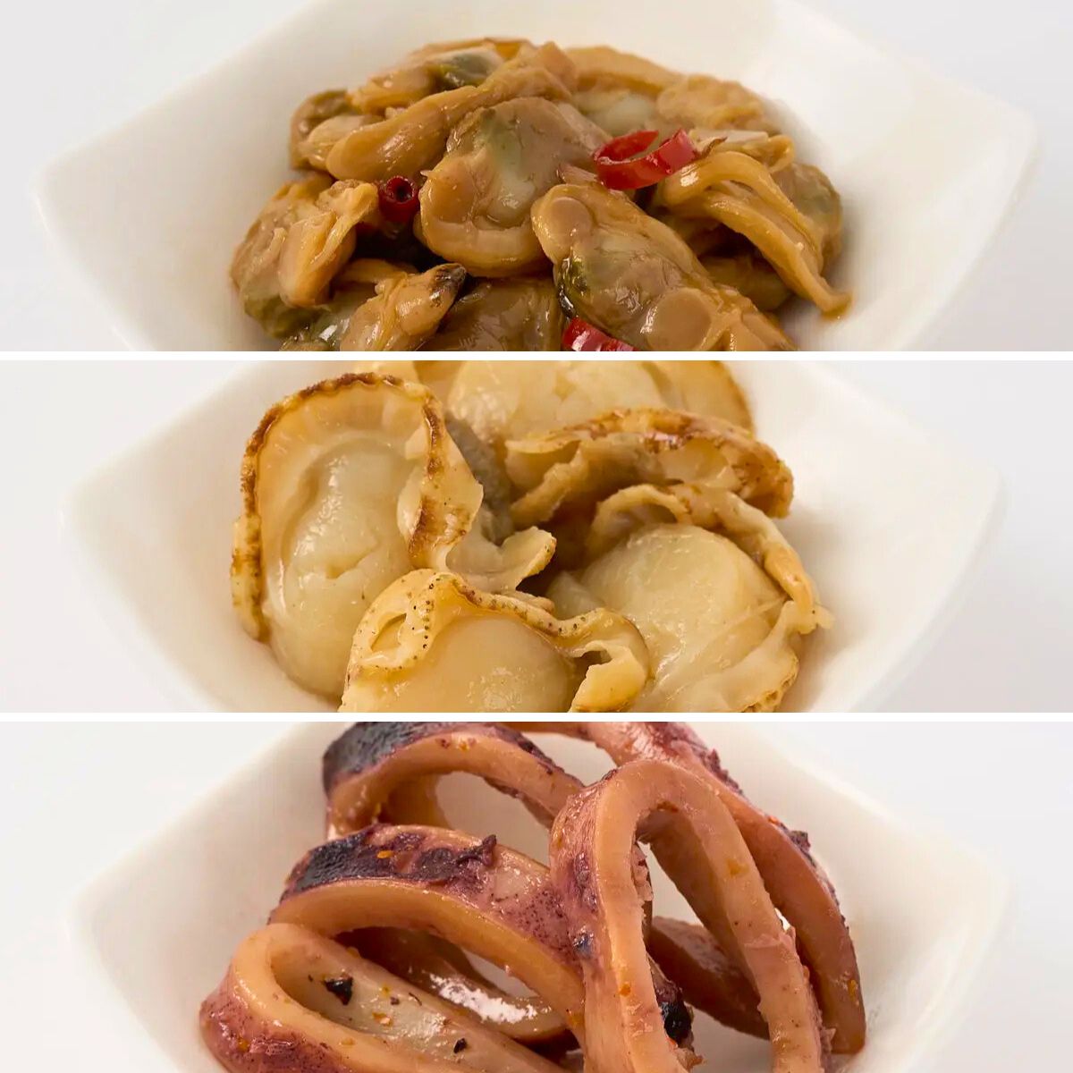 Japanese Seafood Appetizers Trio