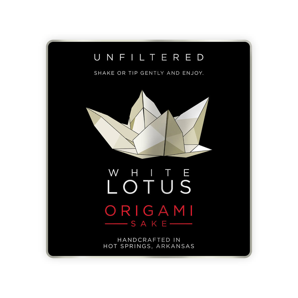 Origami Sake “White Lotus” front label