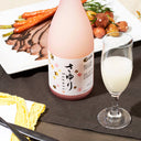 Hakutsuru “Sayuri” nigori with a champagne flute, served with roast beef and glazed french carrots