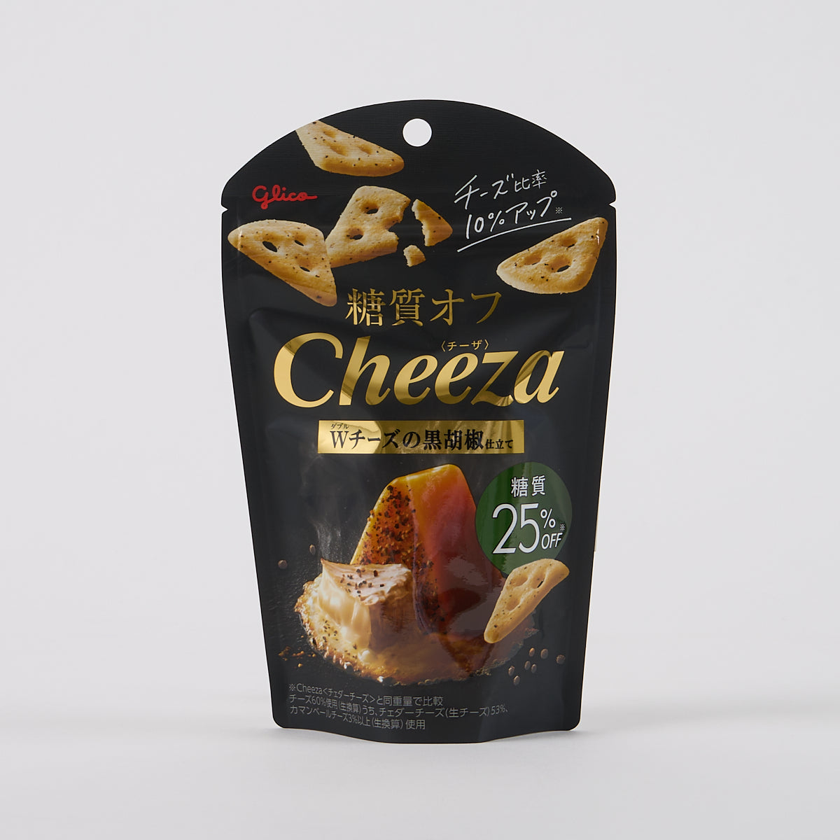 Glico “Low-carb Cheeza” Cheese Chips (Double Cheese Black Pepper Flavor)