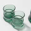Bamboo Glass Sake Set, upward angled view Thumbnail